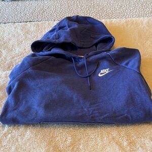 Nike Men’s Dark Blue Crewneck Hoodie with Swoosh